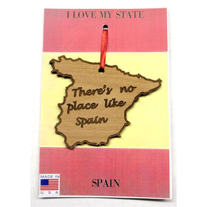 Country of Spain Ornament Wood Made in the USA Travel Souvenir